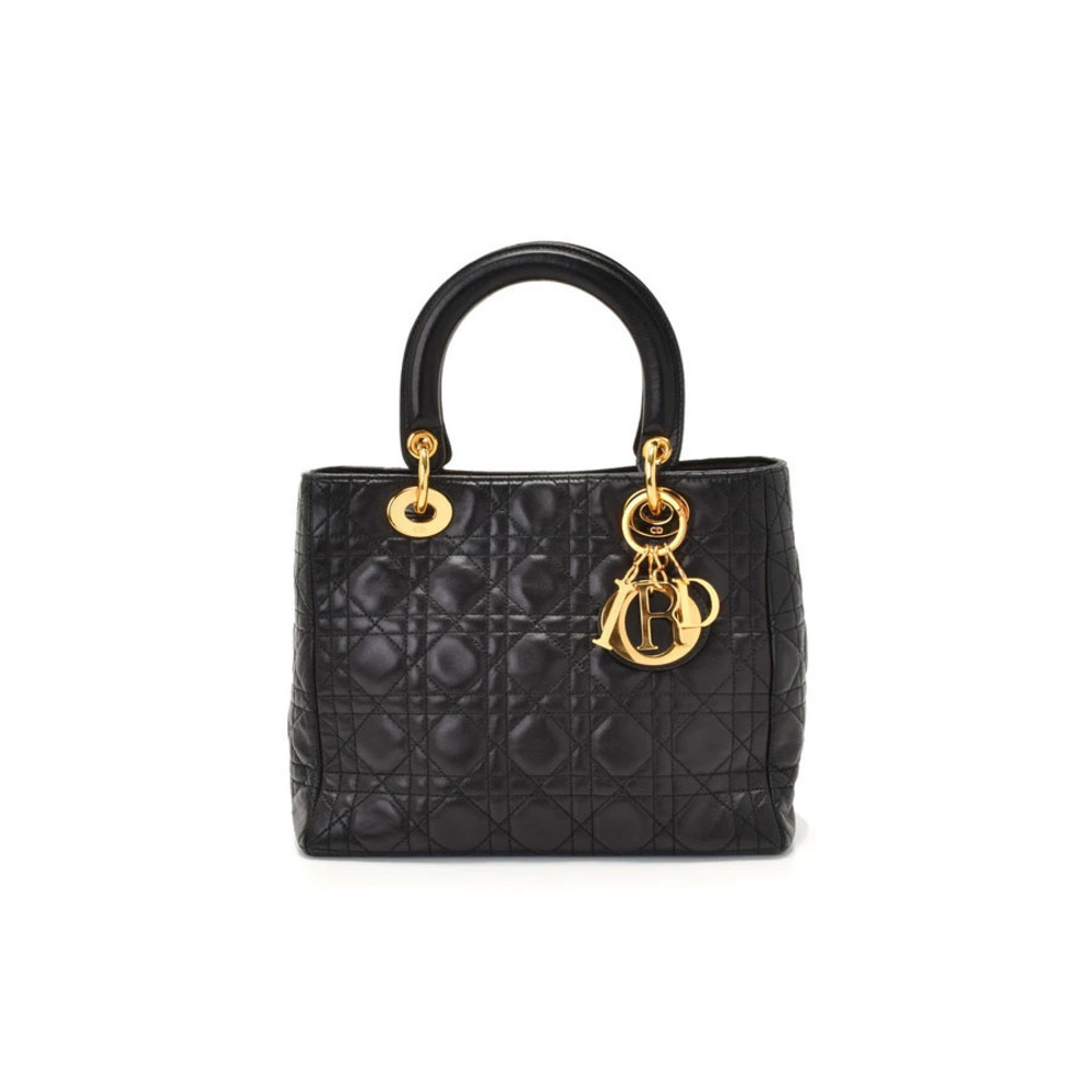 Dior CHRISTIAN Lady handbag Cannage black lambskin